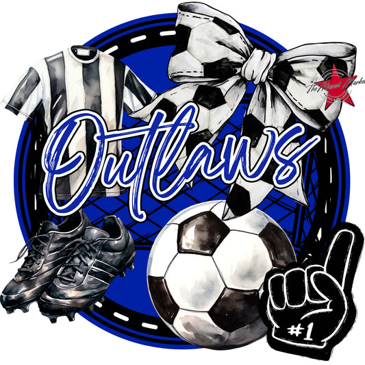 Outlaws Circle Soccer Frame-Royal Blue