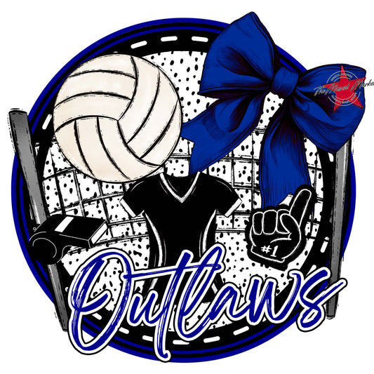 Outlaws Circle Volleyball Frame-Blue