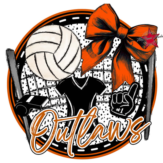 Outlaws Circle Volleyball Frame-Burnt Orange
