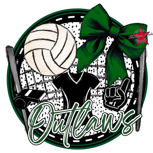 Outlaws Circle Volleyball Frame-Green