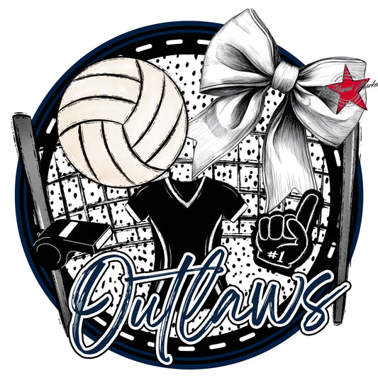 Outlaws Circle Volleyball Frame-Navy