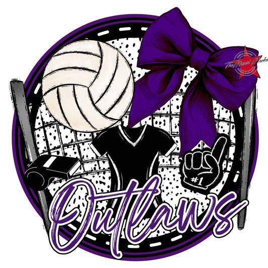 Outlaws Circle Volleyball Frame-Purple