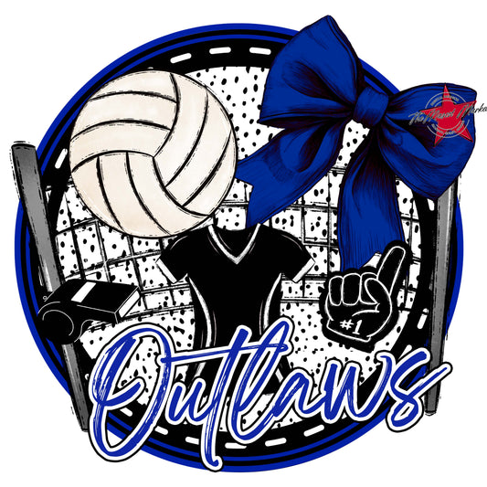 Outlaws Circle Volleyball Frame-Royal Blue