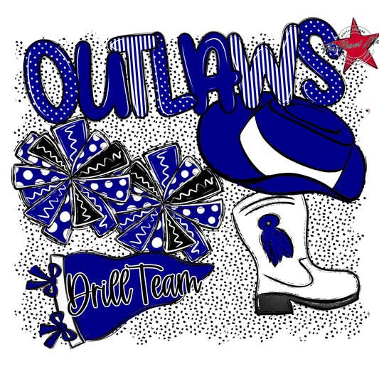 Outlaws Drillteam Spirit-Blue
