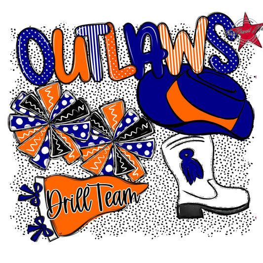 Outlaws Drillteam Spirit-Blue & Orange