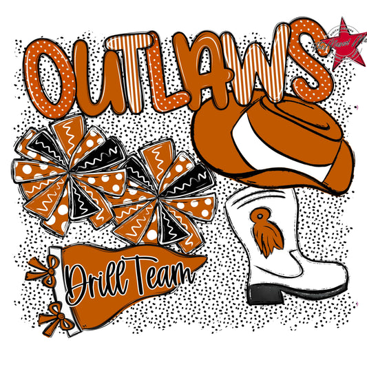 Outlaws Drillteam Spirit-Burnt Orange