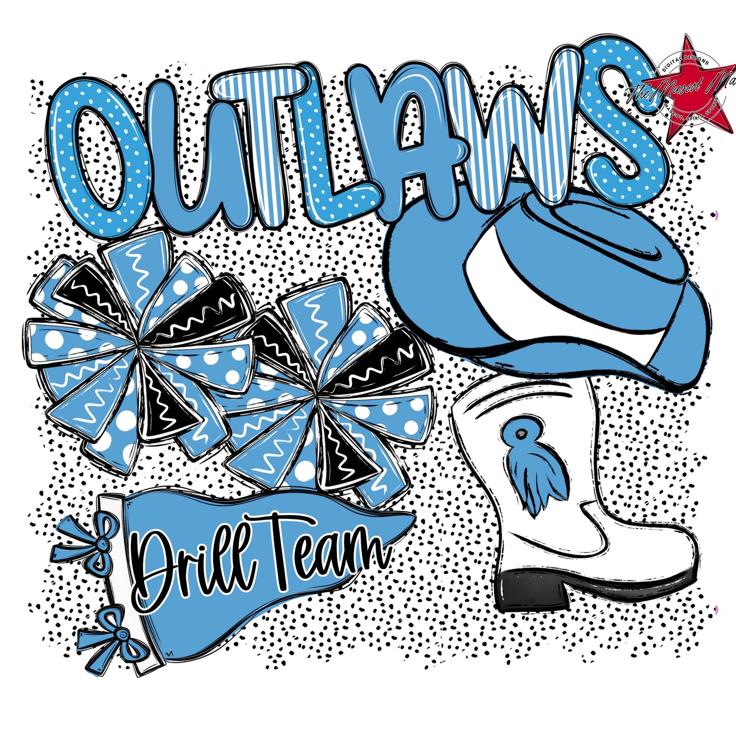 Outlaws Drillteam Spirit-Carolina Blue