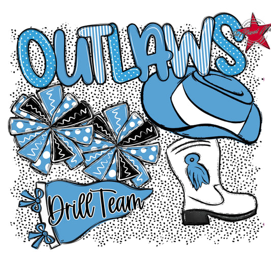 Outlaws Drillteam Spirit-Carolina Blue