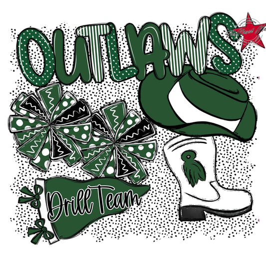 Outlaws Drillteam Spirit-Green