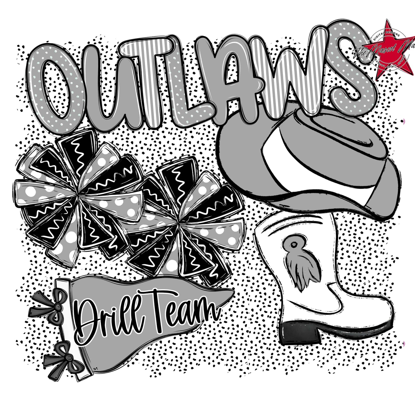 Outlaws Drillteam Spirit-Grey