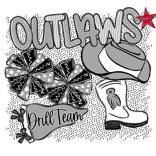 Outlaws Drillteam Spirit-Grey