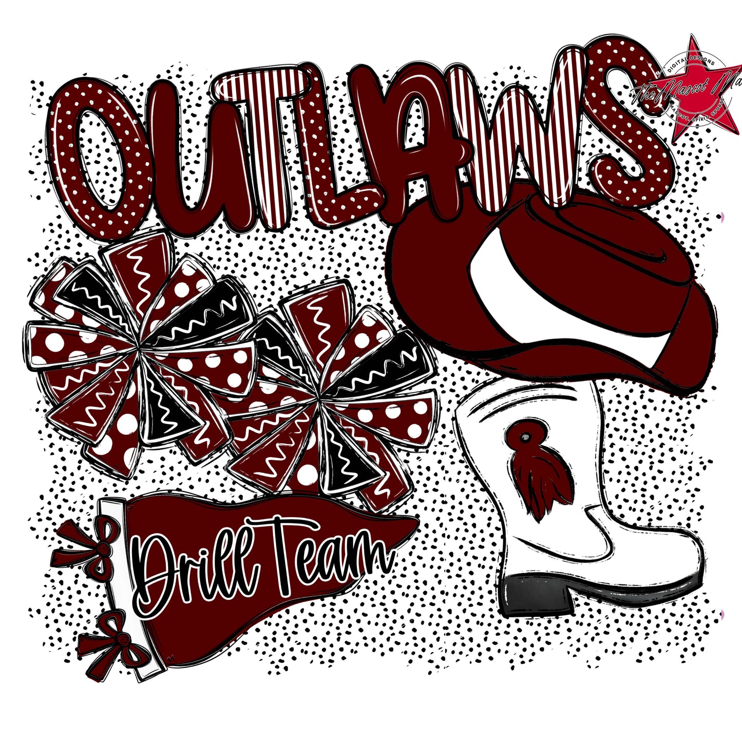 Outlaws Drillteam Spirit-Maroon
