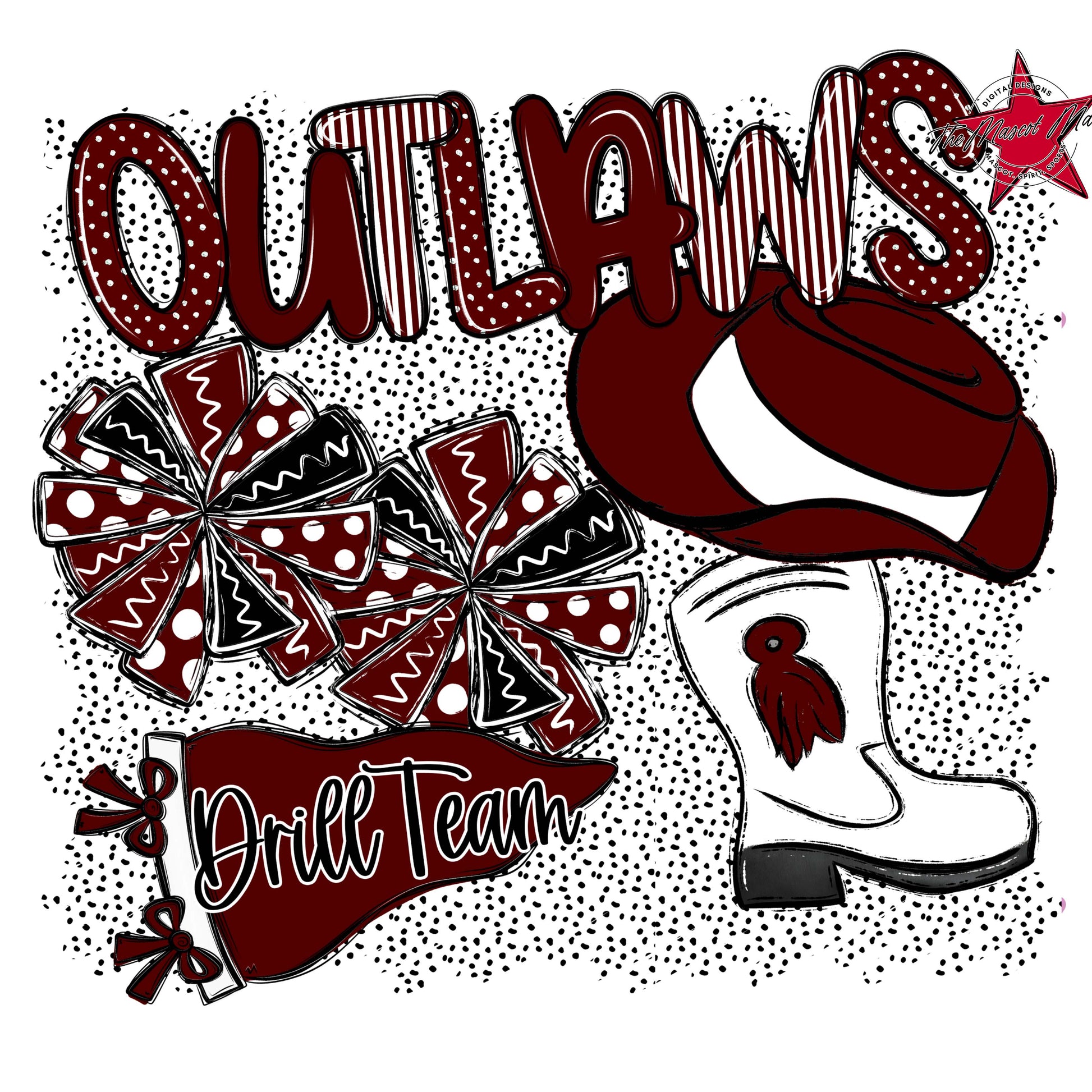 Outlaws Drillteam Spirit-Maroon