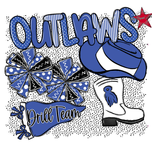 Outlaws Drillteam Spirit-Off Blue