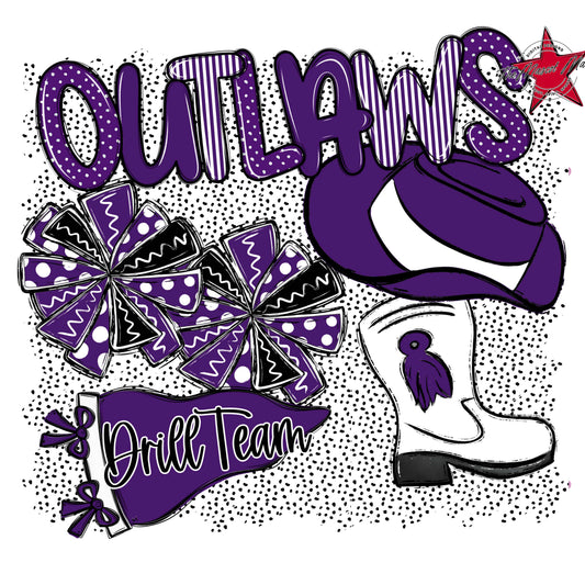 Outlaws Drillteam Spirit-Purple
