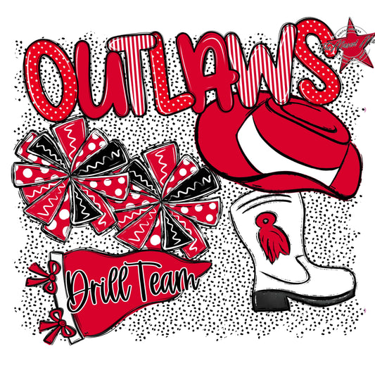 Outlaws Drillteam Spirit-Red