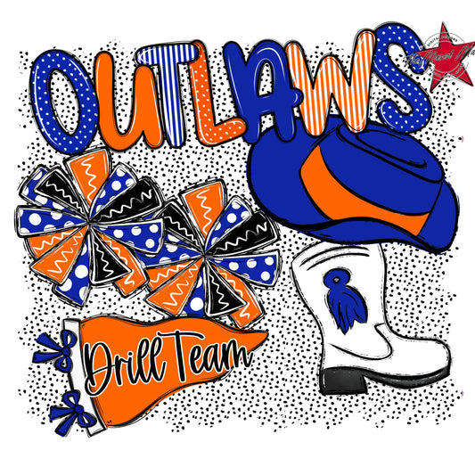 Outlaws Drillteam Spirit-Royal Blue & Orange