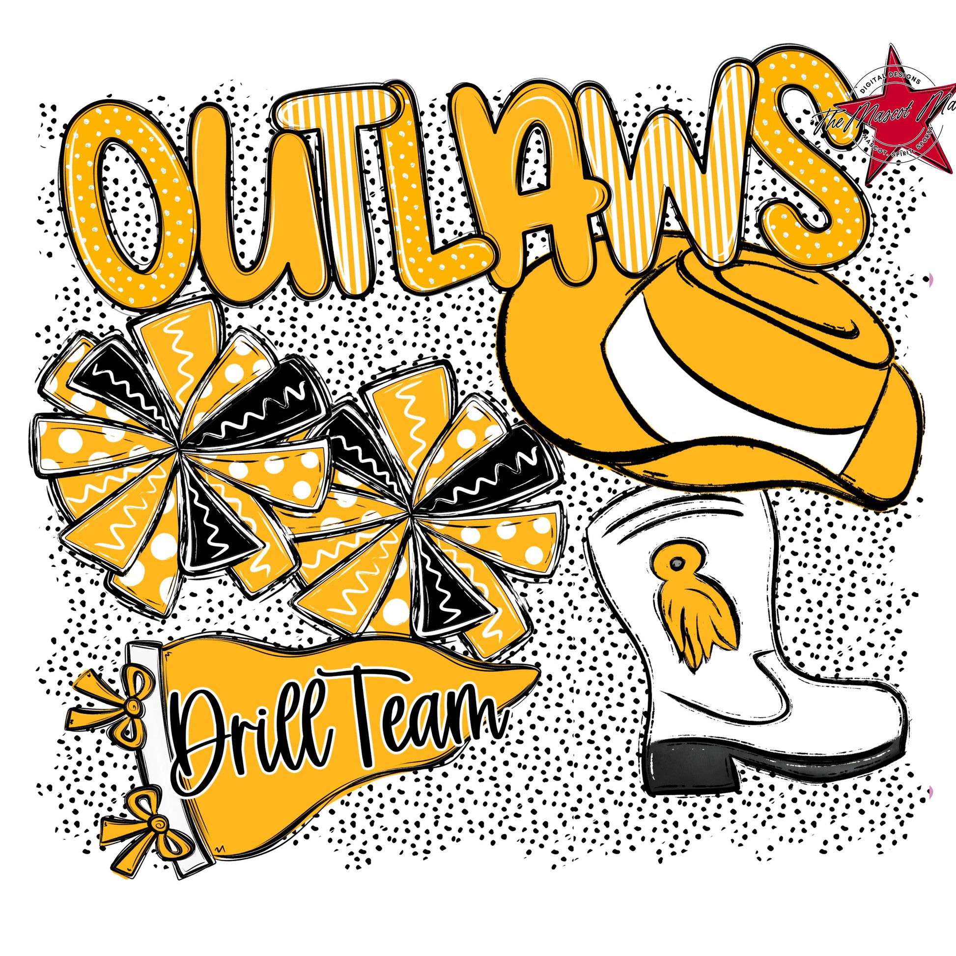 Outlaws Drillteam Spirit-Yellow