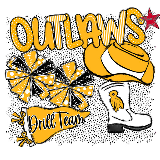 Outlaws Drillteam Spirit-Yellow