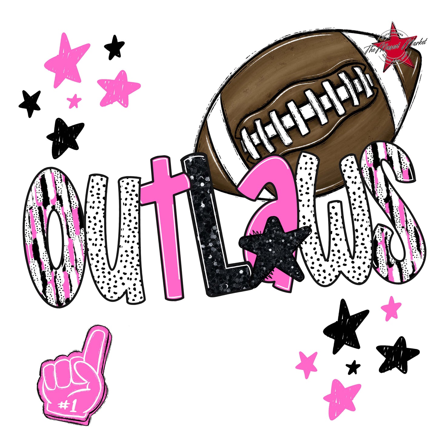 Outlaws Football Scrape-Baby Pink
