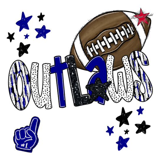 Outlaws Football Scrape-Blue