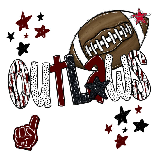 Outlaws Football Scrape-Maroon