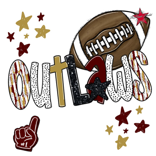 Outlaws Football Scrape-Maroon & Gold