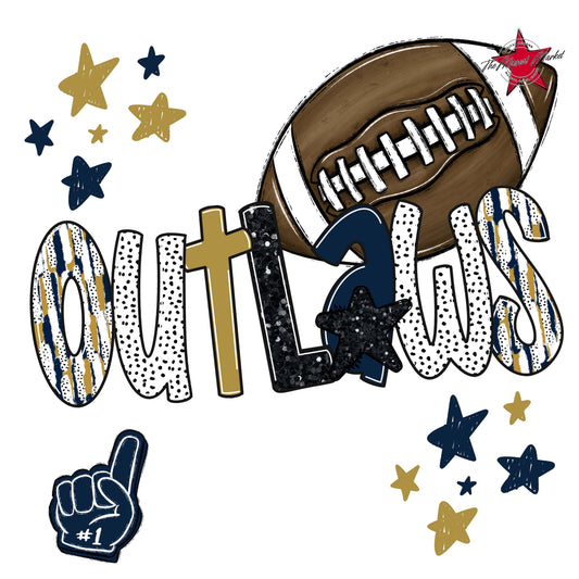 Outlaws Football Scrape-Navy & Gold