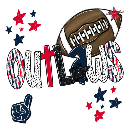 Outlaws Football Scrape-Navy & Red