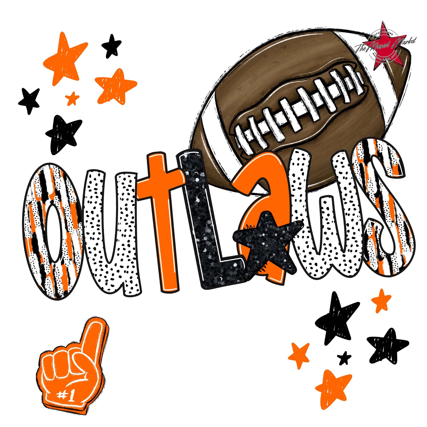 Outlaws Football Scrape-Orange