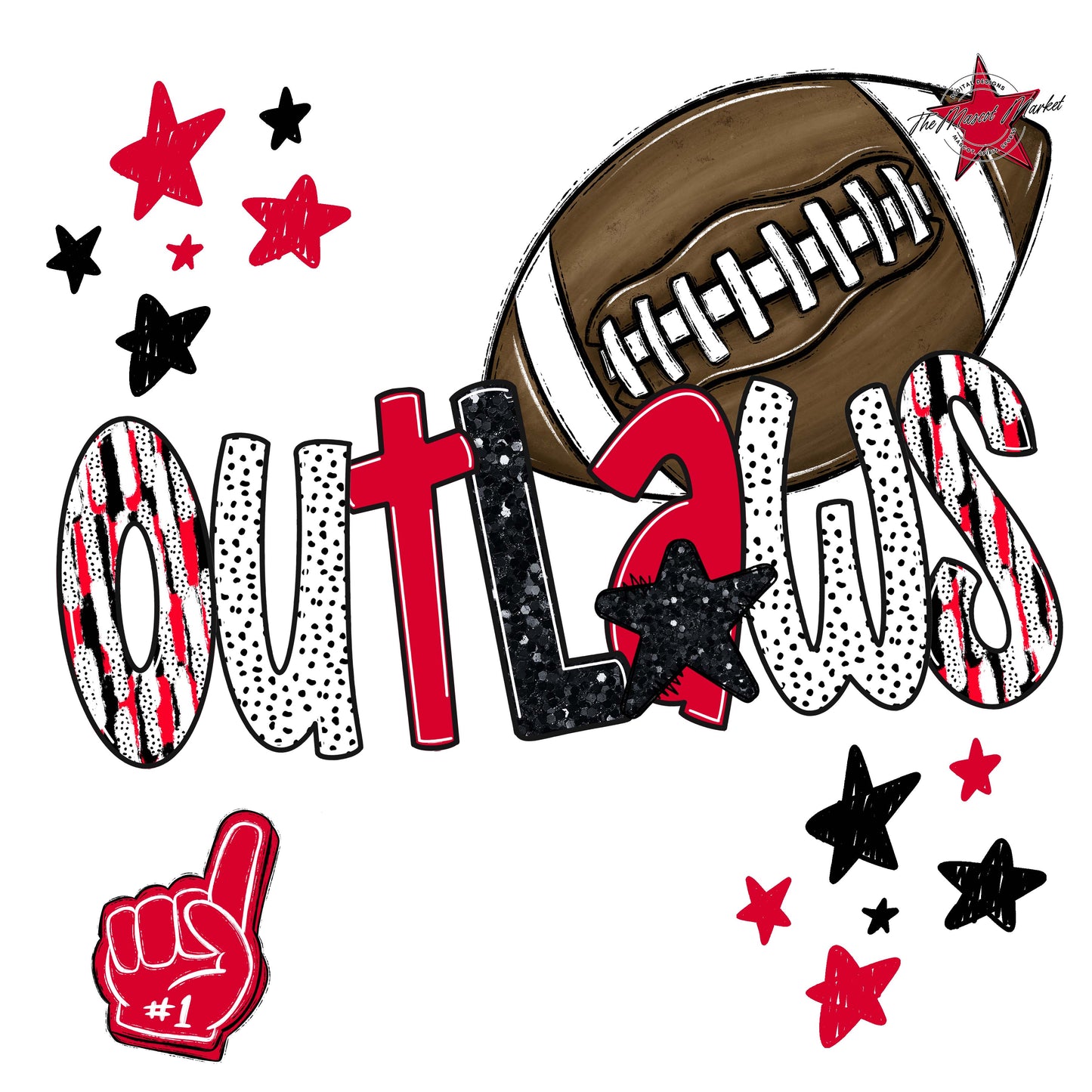 Outlaws Football Scrape-Red