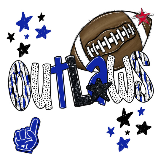 Outlaws Football Scrape-Royal Blue
