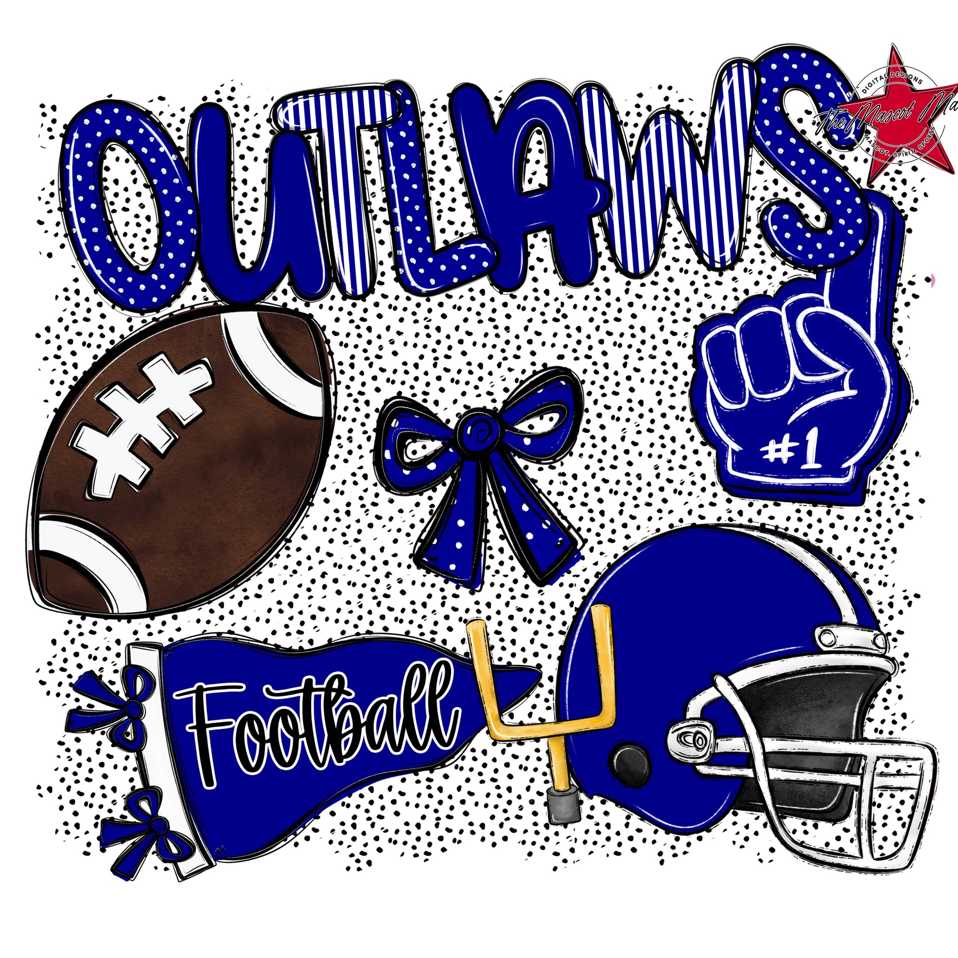 Outlaws Football Spirit-Blue