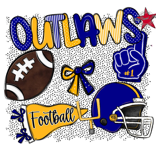 Outlaws Football Spirit-Blue & Yellow