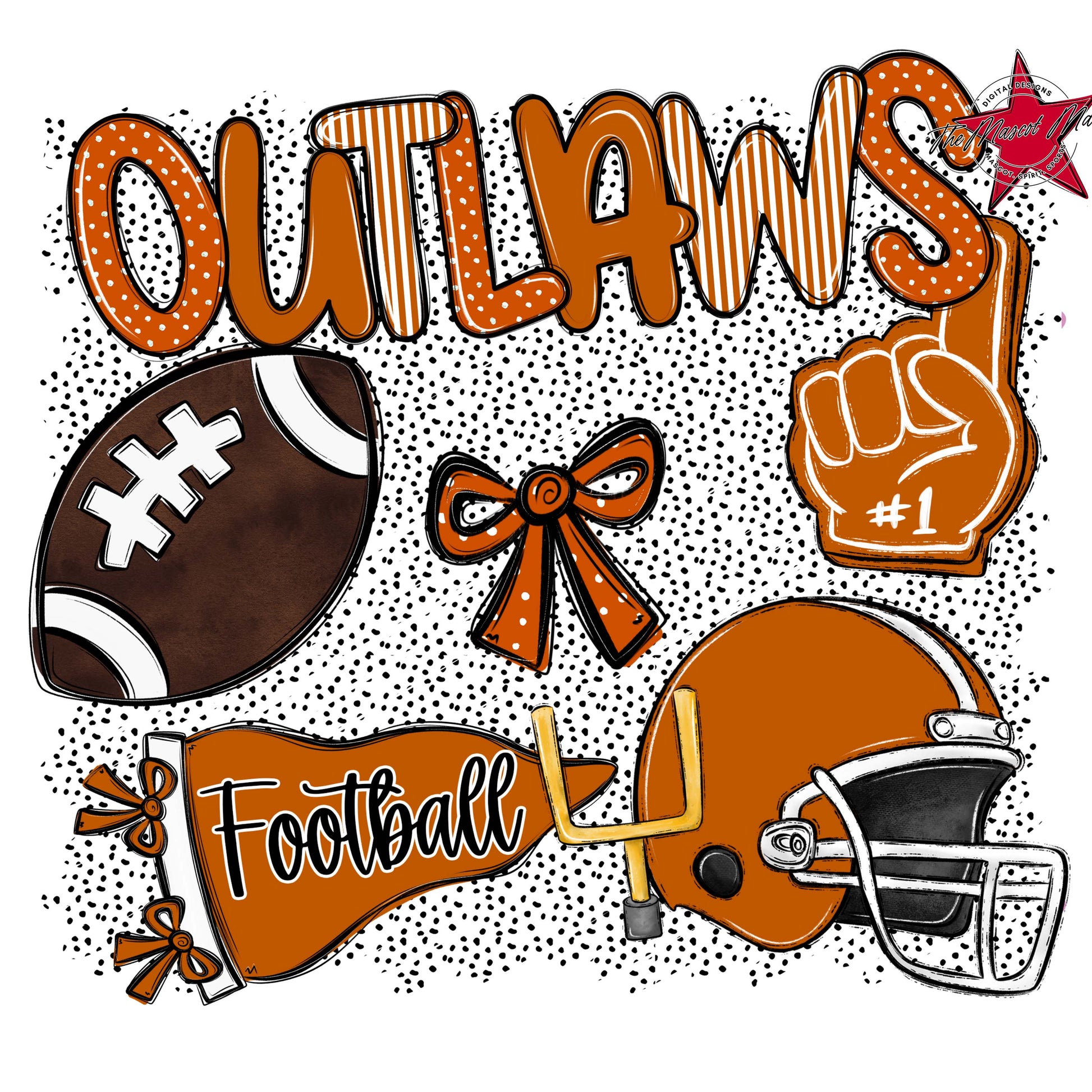 Outlaws Football Spirit-Burnt Orange
