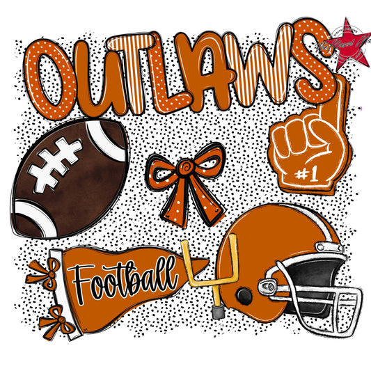 Outlaws Football Spirit-Burnt Orange