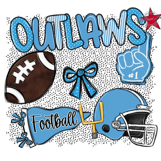 Outlaws Football Spirit-Carolina Blue