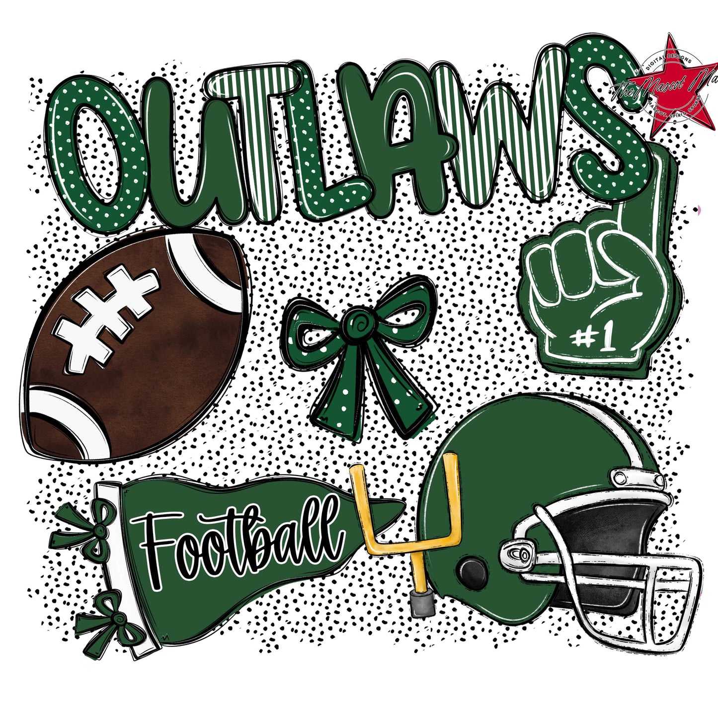 Outlaws Football Spirit-Green