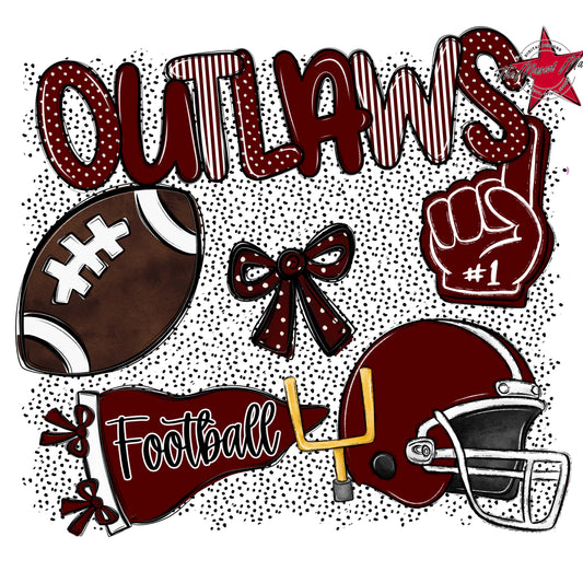 Outlaws Football Spirit-Maroon