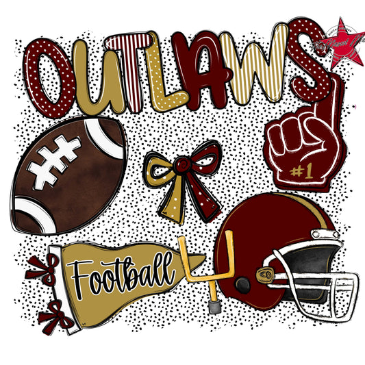 Outlaws Football Spirit-Maroon & Gold