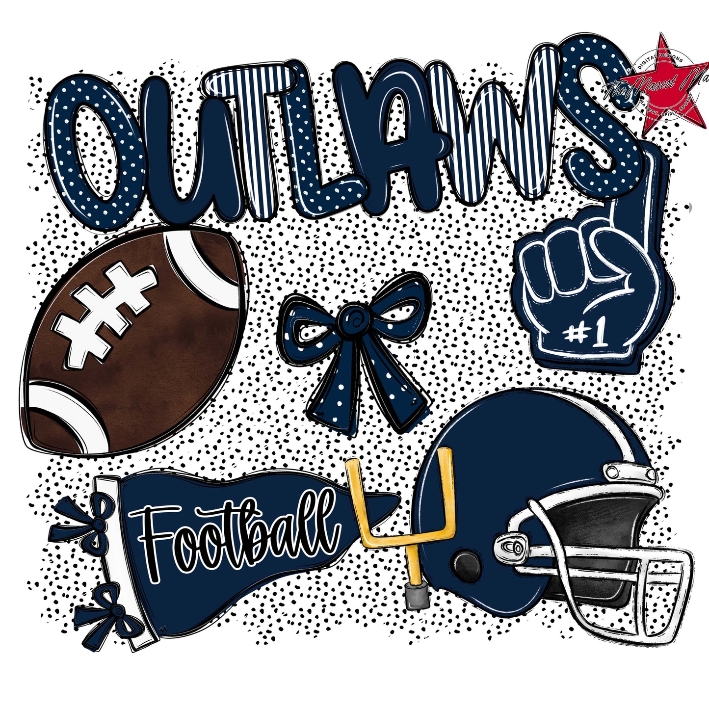 Outlaws Football Spirit-Navy