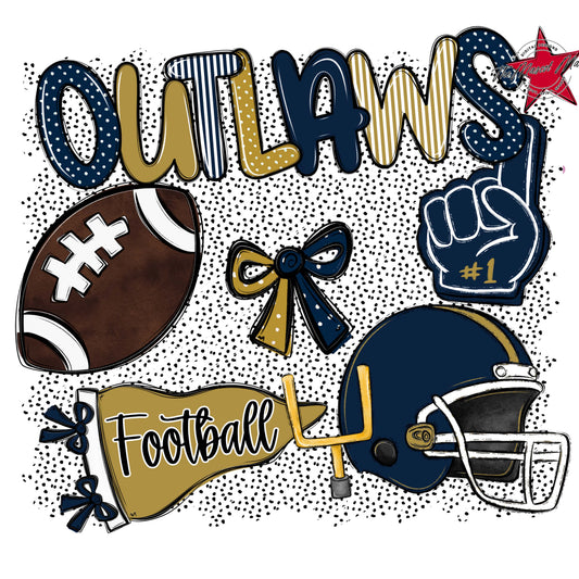 Outlaws Football Spirit-Navy & Gold