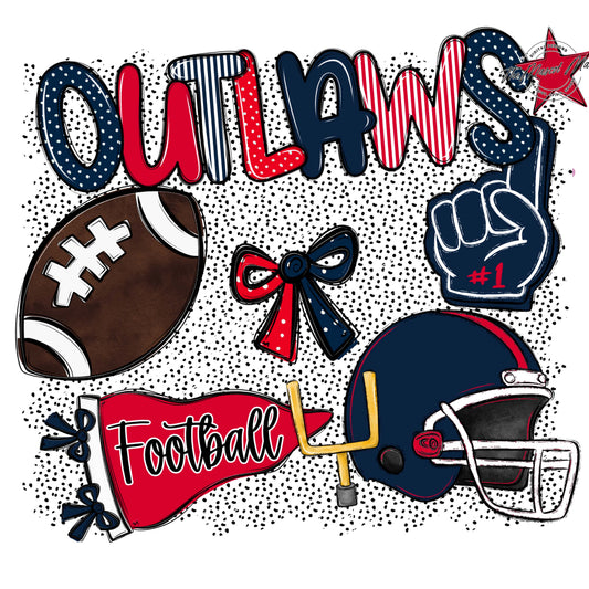 Outlaws Football Spirit-Navy & Red