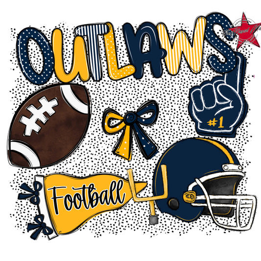 Outlaws Football Spirit-Navy & Yellow