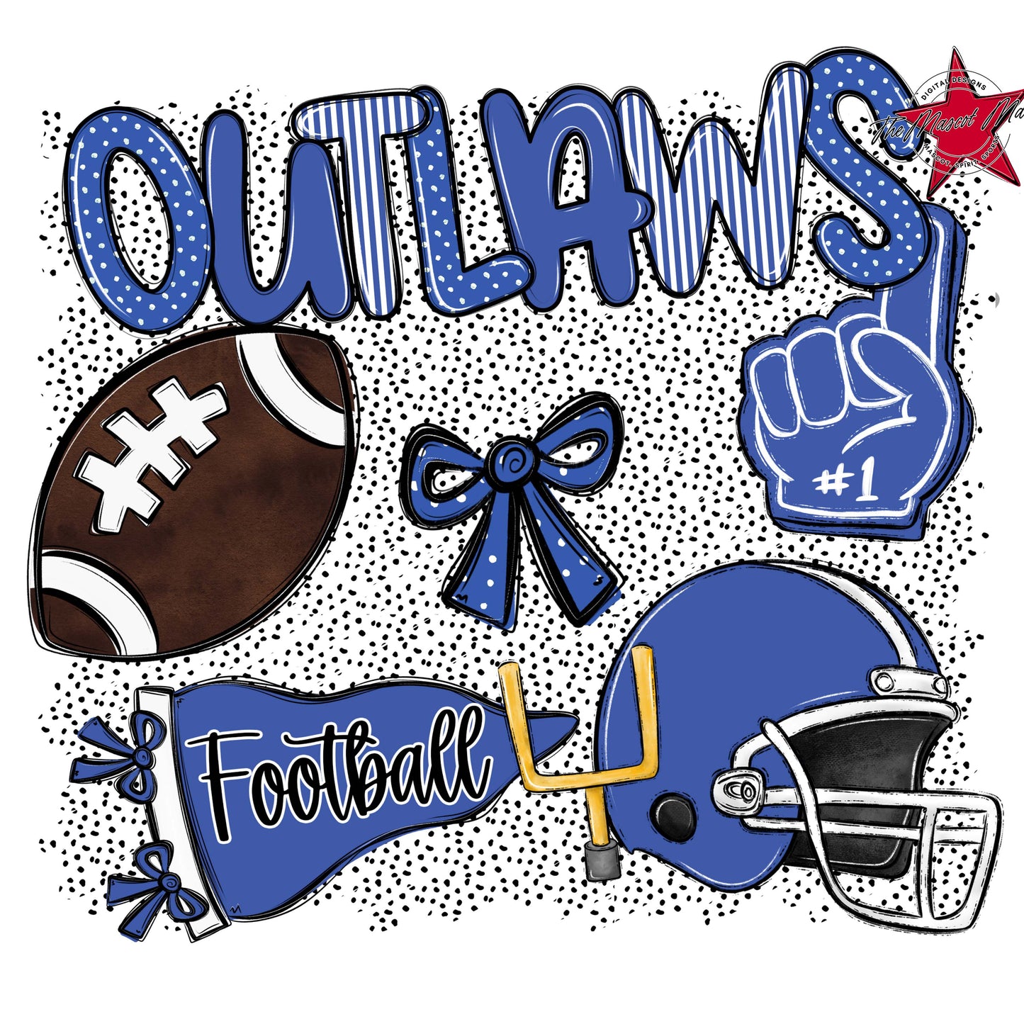 Outlaws Football Spirit-Off Blue