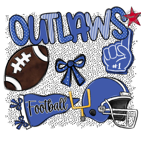 Outlaws Football Spirit-Off Blue