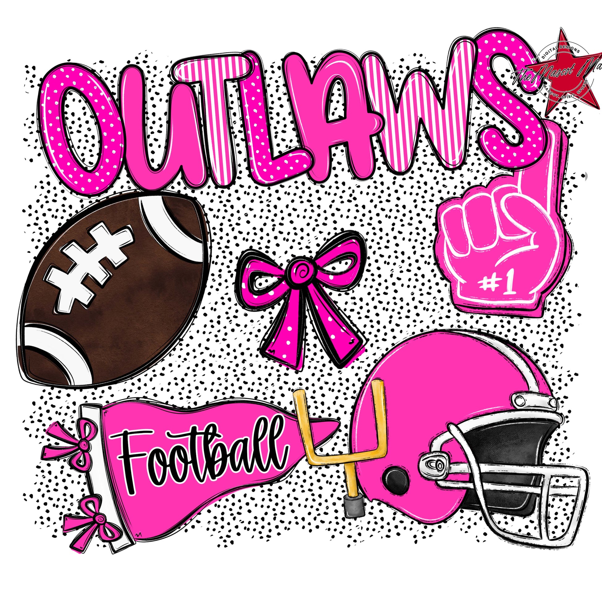Outlaws Football Spirit-Pink
