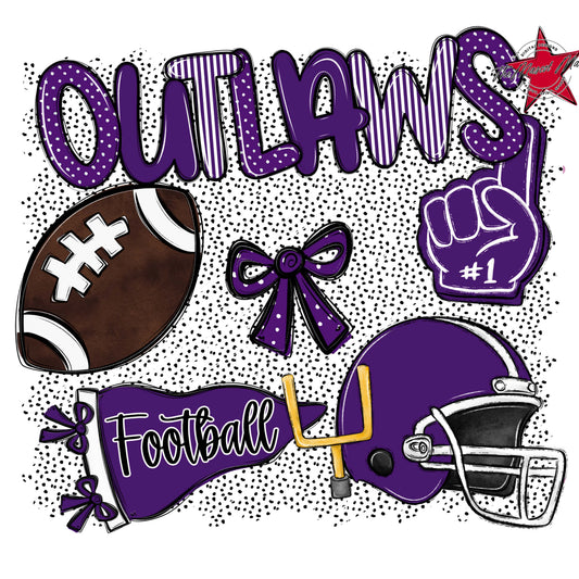 Outlaws Football Spirit-Purple