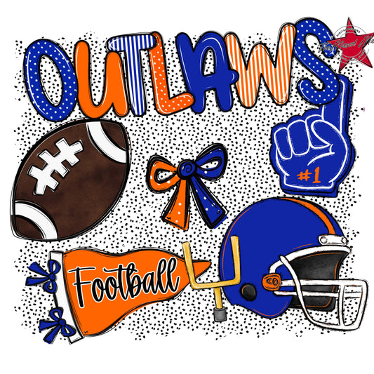 Outlaws Football Spirit-Royal Blue & Orange