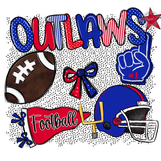 Outlaws Football Spirit-Royal Blue & Red